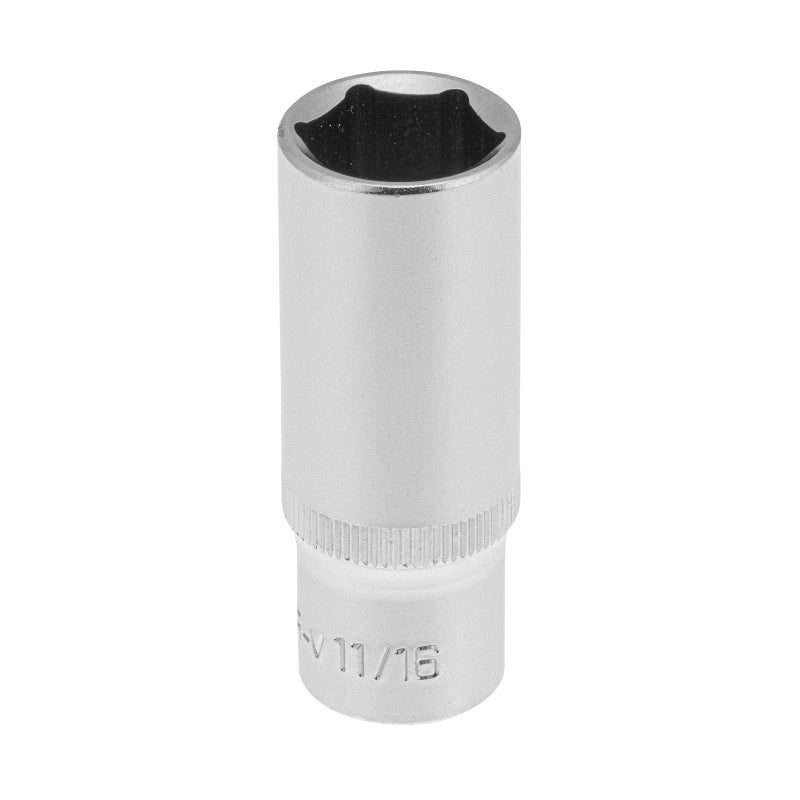 Hylsy, 6-kulmainen pitk&auml; 3/8", 11/16"