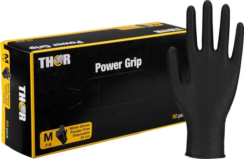 Kertak&auml;ytt&ouml;k&auml;sine Thor Power Grip, musta, M-koko